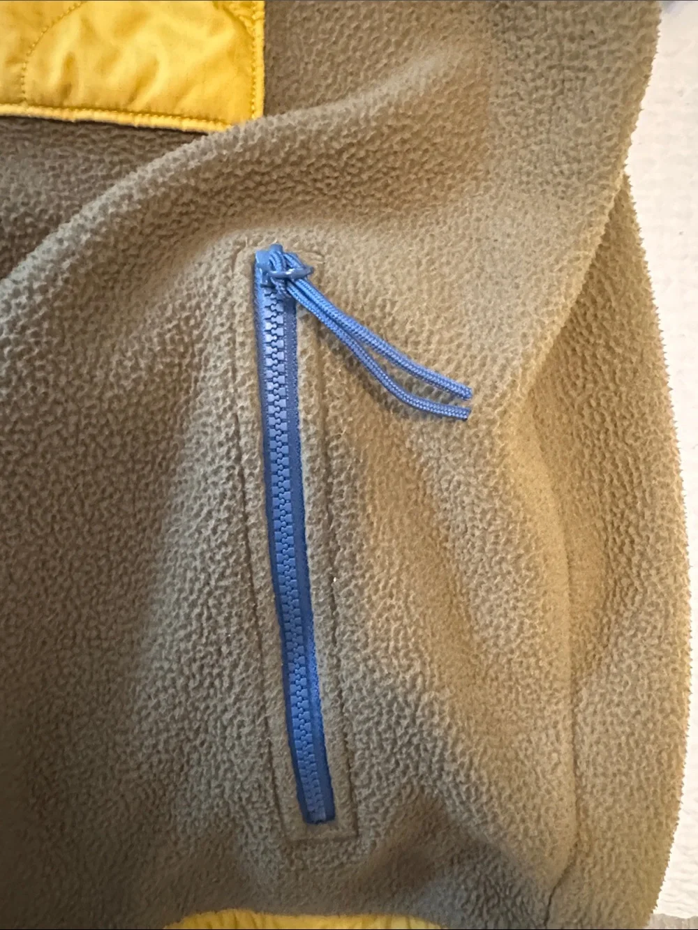 The North Face Olive Green & Yellow Lightweight Fleece Jacket